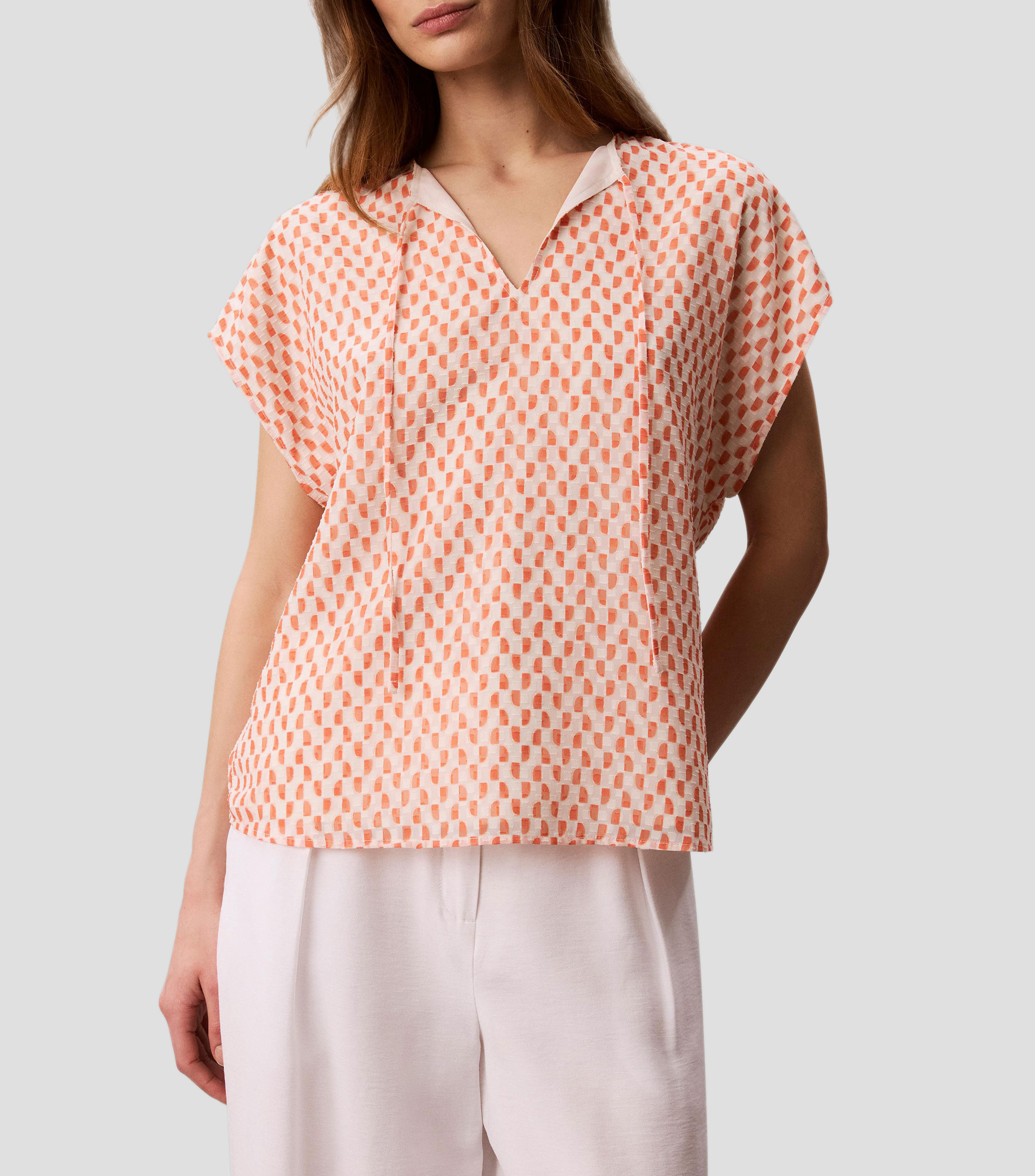 Blusa estampado manga corta Mujer